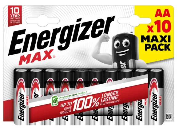 ENERGIZER Lot de 10 piles alcalines MAX AA/LR06